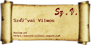 Szávai Vilmos névjegykártya
